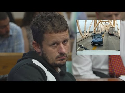 Dashcam video played as man charged in Louisville bridge crash is in court
