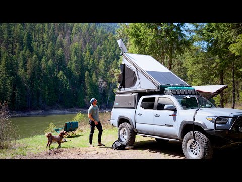 Camping along the Clark Fork River in MONTANA - Overlanding in my Tacoma