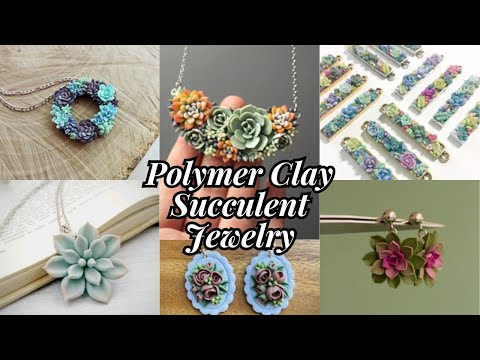 Polymer clay succulent jewelry!
