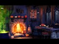 Witchy House Ambience Bubbling Cauldron Crackling Fire Rain On Window