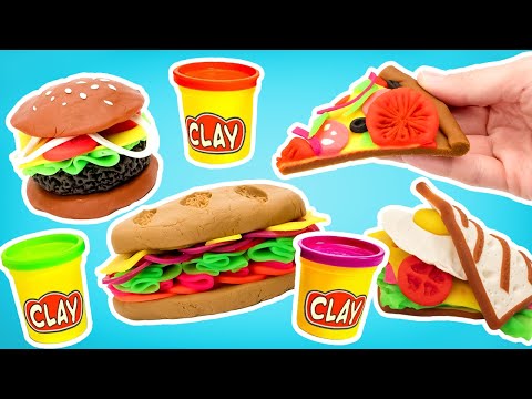 Food Crafts with Clay: Sandwiches, Burger, Pizza & Bottle of Coke!