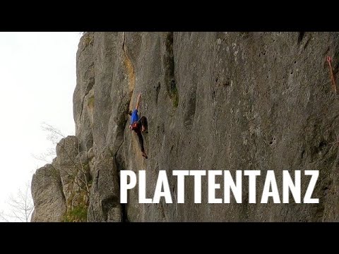 Simon Stanger in "Target Direct" (8b) extreme slab climbing at the Kastlwand, Altmühltal [uncut]
