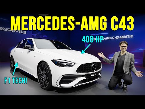 all-new Mercedes-AMG C43 REVIEW 408 hp sedan + estate still a real C-Class AMG? (2023 W206)