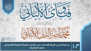 فتاوى الألباني {{103}} ما رأيكم في شروح الأحناف على الكتب الستة كتحفة الأحوذي، وعون المعبود image