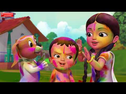 Holi Kids Song | Telugu Rhymes for Children | Infobells