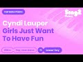 Cyndi Lauper Girls Just Want To Have Fun Lower Key Piano Karaoke