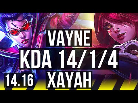 VAYNE & Yuumi vs XAYAH & Senna (ADC) | 14/1/4, Legendary | EUW Master | 14.16