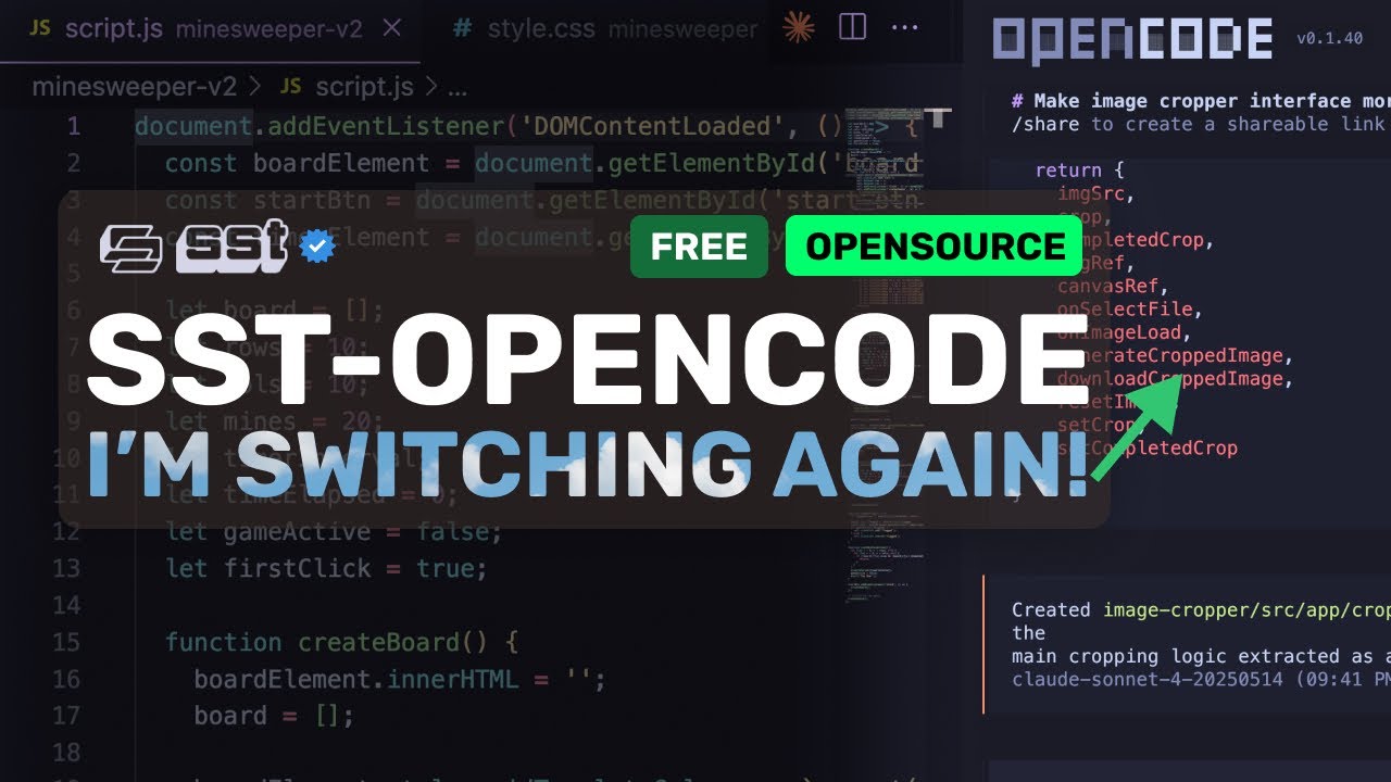 SST-OpenCode: REPLACE Claude Code Now! (Works w/ Claude Max & Pro Plan)