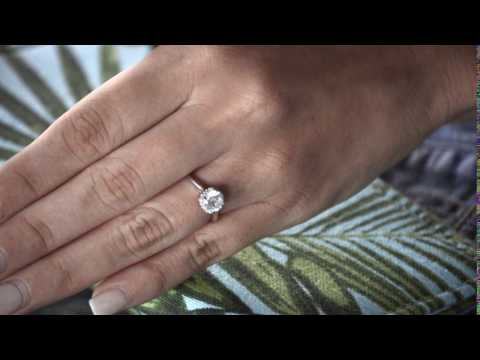 1 Carat Round Solitaire with Halo - TwoBirch  TB-SL-0011-WG-BK