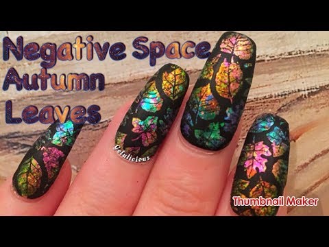 Negative Space Autumn Leaves | Nail Art Design