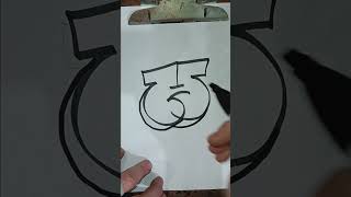 Drawing the letter H EASY bubble style #drawing #letters #shorts