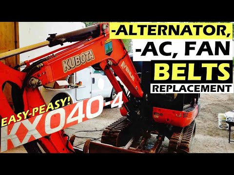 Kubota Mini Excavator AC, Fan, and Alternator Belts Replacement Guide | KUBOTA KX040-4