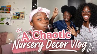 A Very Chaotic Vlog!😭 | Nursery Decor! 🌸👩🏾‍🍼