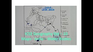 ICSE Geography Std 10 - Maps of India - WATER BODIES.