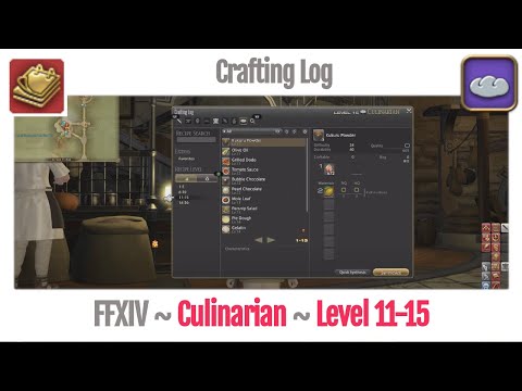 FFXIV Culinarian Crafting Log Level 11-15 - A Realm Reborn