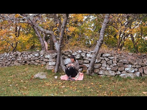 Making 17th century shawl and the needle - crochet shawl craft Sweden/scandinavia summer/autumn