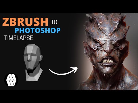 ZBrush to Photoshop Timelapse - 'Demon Bust' Concept