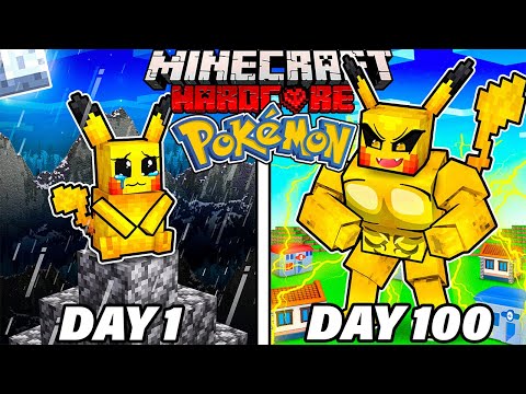 I Survived 100 Days as a POKEMON in HARDCORE Minecraft!