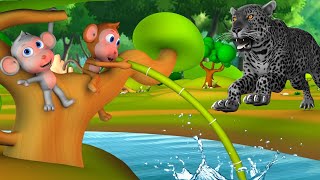 चालाक बंदर और तालाब - Clever Monkey Story | Hindi Panchatantra Moral Stories   3D Hindi Fairy Tales