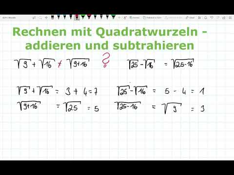 Quadratwurzeln - Rechnen mit Quadratwurzeln - Addieren und Subtrahieren | Mathe einfach erklärt!