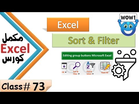 Ms Excel 2010 Full Tutorial Class # 73 Data tab in Pashto | Data tab Sort and Filter Full details