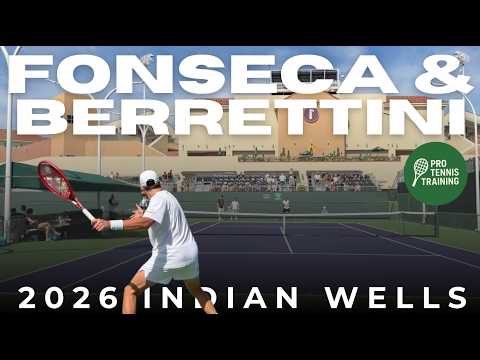 Joao Fonseca & Matteo Berrettini Court Level Practice (Indian Wells 2026)