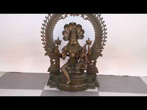 39" Superfine Large Lord Narasimha with Goddess Lakshmi with Kirtimukha Prabhavali
