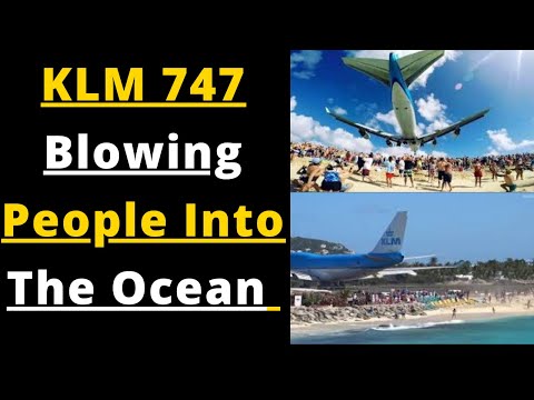 KLM 747 Blowing People Into the Ocean at Maho Beach ! Last Service Day Of KLM 747