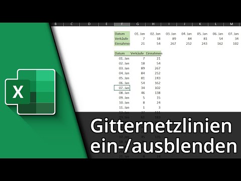 Excel Gitternetzlinien ausblenden / einblenden ✅ Tutorial