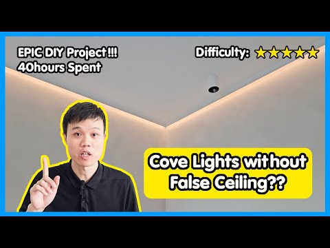 Cove lights without false ceiling INSANE DIY Renovation! Partition and Plastering works | 3 Room BTO