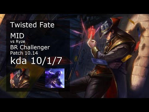 Twisted Fate Mid vs Ryze - BR Challenger 10/1/7 Patch 10.14 Gameplay