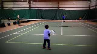 5 years old Tennis Rally 325 shots with coach Nonstop for 10 minutes.