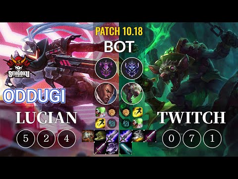 SG OdduGi Lucian vs Twitch Bot - KR Patch 10.18