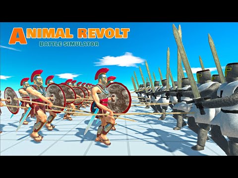 NEW UNIT! 30x SPARTAN WARRIORS  vs 30x Ancient and Modern humans | Animal Revolt Battle Simulator