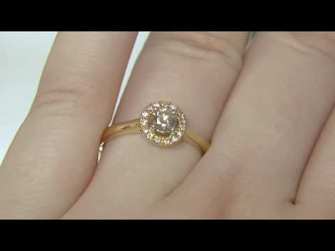 0.45ct Yellow Gold Halo Engagement Ring HD036