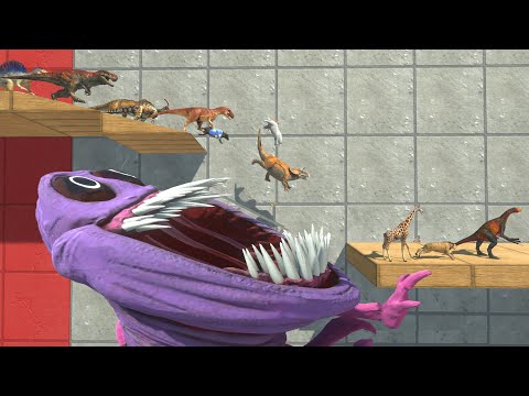 Animal vs Dinosaur | Run the Corridor and Jump The Patient Monster | Animal Revolt Battle Simulator
