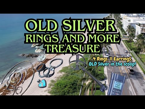 South Florida Beach Metal Detecting! 4 OLD Silver Rings and More Found!