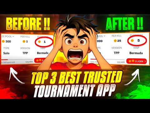 TOP 3 BEST TRUSTED! TOURNAMENT APPS 🤯 | ENTRY ₹5 PER KILL ₹25 🤑 | PLAYING 24 HOUR TOURNAMENT🔥🏴‍☠️