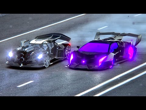 Lamborghini Veneno GTR vs Koenigsegg Godzilla Concept - Drag Race 20 KM