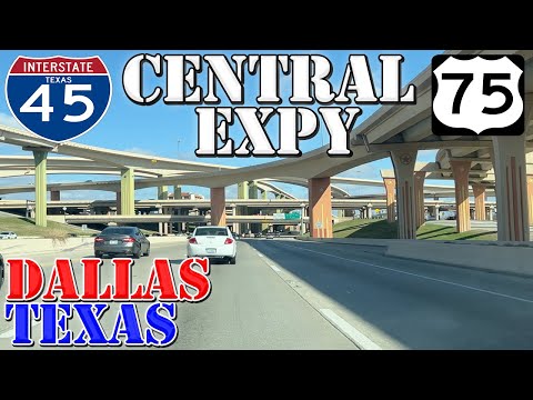 I-45 & US 75 North - The Central Expressway - Dallas - Texas - 4K Highway Drive
