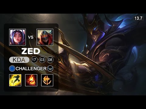 Zed vs Irelia Mid - EUW Challenger - Patch 13.7 Season 13