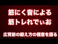 【解説】筋にく音による筋トレれでぃお。背中のトレーニングの極意について聞きました。