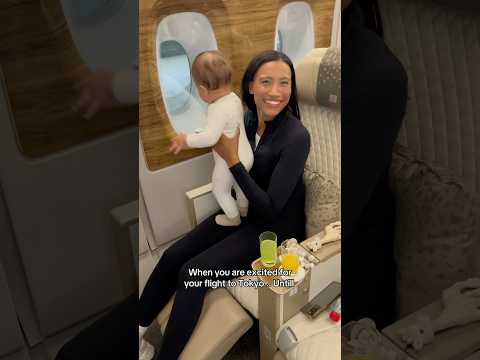 Plane emergency landing with a baby .. #gonewrong #plane #babytravel #flight #emergencylanding