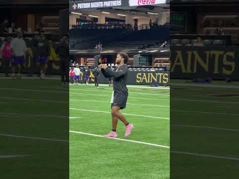 Kyler Murray warming up in New Orleans