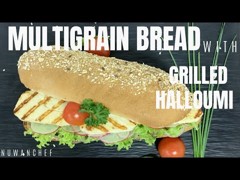 Multigrain bread with grilled halloumi sandwich 🇨🇾 #cyprus #nuwanchef #subscribe #like #tranding