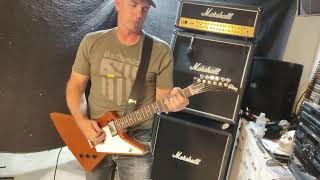 Video thumbnail for first moments 2019 Gibson Explorer in Antique Natural. burstbucker 3 by Steve Stone
