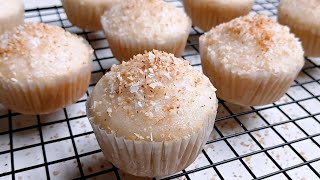 Soft & Moist Coconut Cupcakes using water - No Egg , No Butter,  No Milk #cupcakes