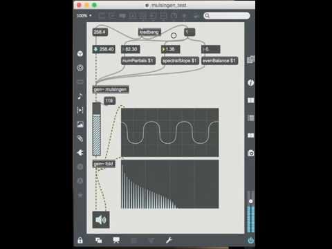 Test of Simple Additive Synthesis in Max 7 using Gen