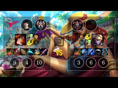 TLN River Miss Fortune vs Progamer Stitch Ezreal Bot - KR Challenger Patch 10.11