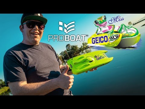 What's New: ProBoat Miss Geico 17" RTR Brushed Catamaran Boat